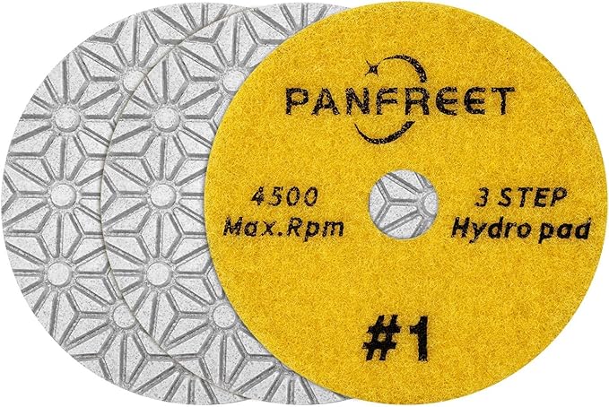 Wet/Dry 3 Step 4 Inch Diamond Polishing Pads,Step 1 Granite Polishing Pads for Granite Quartz Marble Concrete Terrazzo