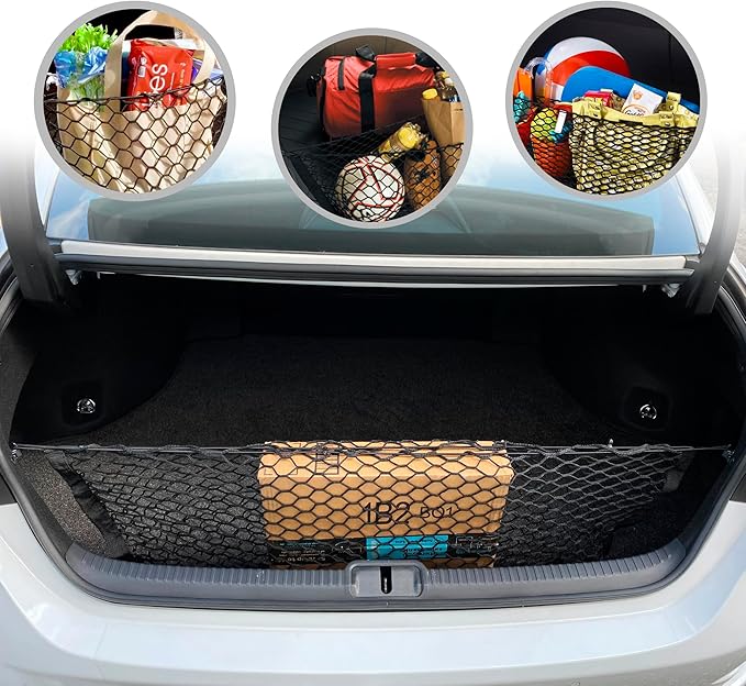 Envelope Style Trunk Cargo Net Black for Lexus ES 2019-2026 - Car Accessories - Premium Trunk Organizers and Storage - Cargo Net for Sedan - Vehicle Carrier Organizer for Lexus ES
