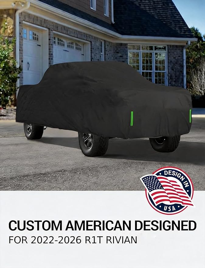 Proadsy Car Cover for Rivian R1T 2026 2025 2024 2023 2022 Windproof All Weather Waterproof Sun Rain UV Dust Snow Protection Outdoor Custom-fit All Weather Car Covers
