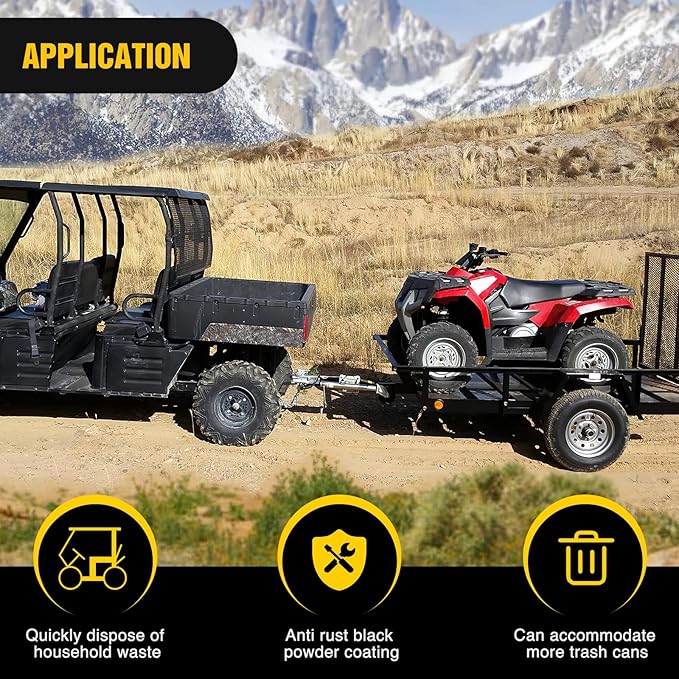 Nilight ATV/UTV Three-Way Hitch 3500lbs Three-Way Lawn Mover Adapter 3" Drop/Rise, Heavy Duty Universal ATV Hitch Attachments, Trailer Hitch Adapter