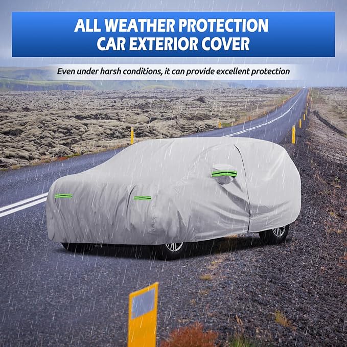 Car Cover Fit for Chevrolet Chevy Traverse 2009-2026, Migaven Waterproof Full Exterior Cover Sun Rain Protection with Door Zipper and Cotton Lining