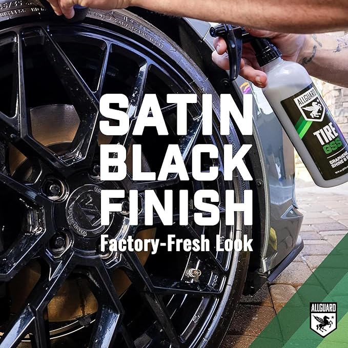 Tire GSS – XiO2™ Tire Shine Spray with Graphene Forms Tri-Molecular Bond to Rubber – Water-Resistant, Long-Lasting Protection – Satin Black Finish – Easy, No-Sling Application