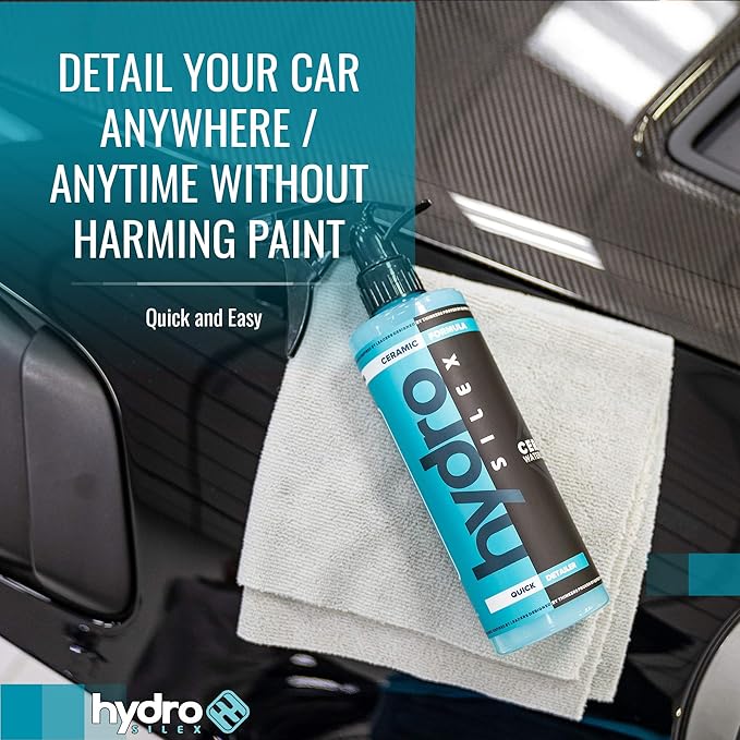 HydroSilex Ceramic Waterless Wash (16oz) Waterless Car Wash Spray For Car Detailing No Hose or Soap Needed Ultra Slick Lubricating Formula No Rinse, Spray Ceramic Coating.