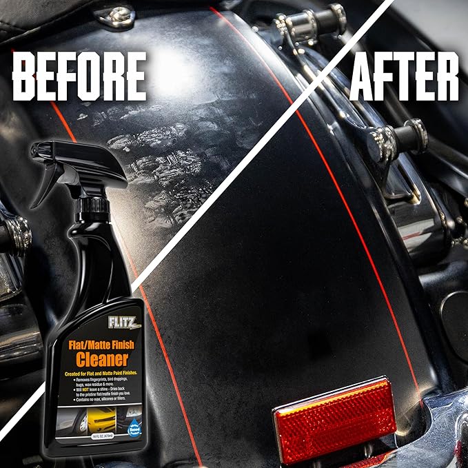 Flitz Flat Matte Finish Cleaner - 16oz Bottle of USA-Made Vinyl Wrap Spray to Easily Remove Grease, Wax, Dust, & More - Quick Drying Matte Paint Cleaner - Ideal for Cars, Motorcycles (1 Pack)