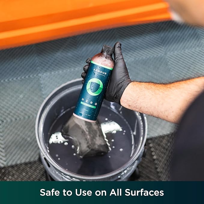 Armour Detail Supply HERO Rinseless Car Wash - Eco-Friendly Alternative to Soap Car Washes, Safe on all Vehicles, Deep Cleaning - 16 Oz