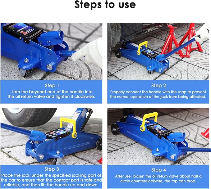 XMJY 2 Ton Jack Handle Replacement—Horizontal Hydraulic Pole Jack Stands Automotive Car Jack Accessories(Blue)