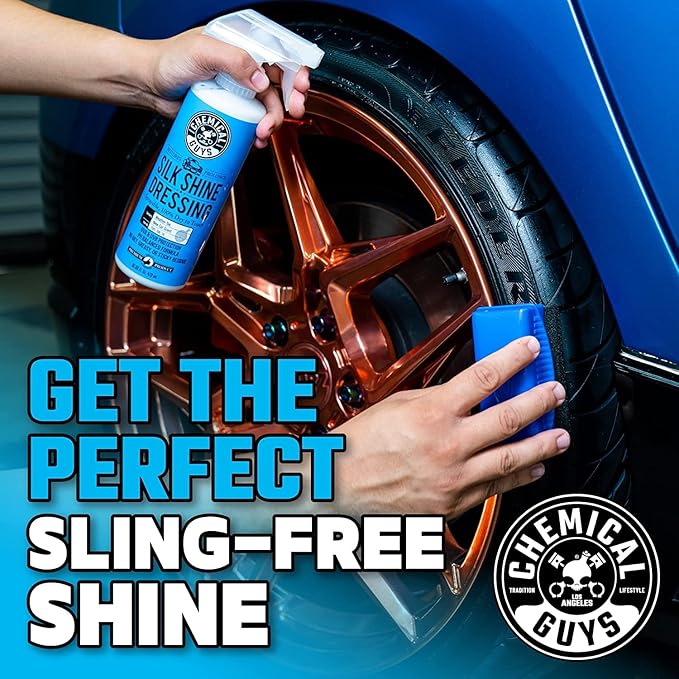 Chemical Guys Silk Shine Spray-able Dry-To-The-Touch Dressing and Protectant for Tires, Trim, Vinyl, Plastic and More, Safe for Cars, Trucks, Motorcycles, RVs & More, 32 fl oz