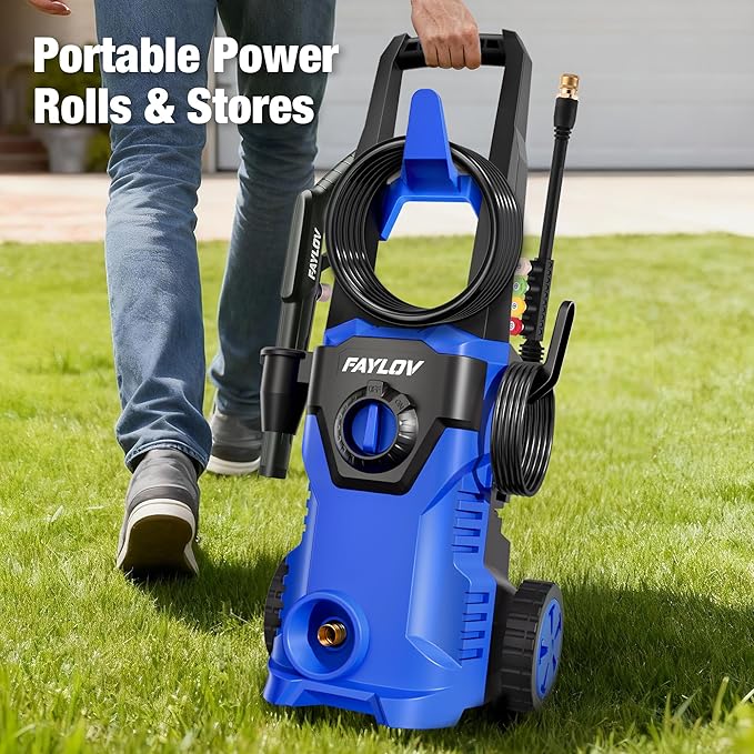 Pressure Washer, 2026 Upgraded Power Washer with No-Bend 360° Nozzle, Pressure Washer Foam Cannon & 4-Nozzle Set, Portable Pressure Washer for Cars & Undercarriage Cleaning Vehicles
