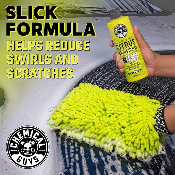 Chemical Guys CWS_101BK Car Wash Detailing Bucket, Mitt & Accessories Bundle (6 Items) Featuring Maxi-Suds II Foaming Car Wash Soap, 128 oz (1 Gal), Cherry Scent - Works on Cars, Trucks, SUVs, & More