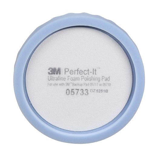 3M 05733 Perfect It Ultrafine Polishing Pad, 8 inch, Blue (Pack of 6)
