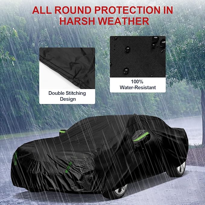Car Cover for Chevy Camaro 2010-2023 6 Layers All Weather 210T Windproof Waterproof All Weather Protection Outdoor Covers Compatible with Chevy Camaro