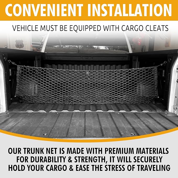 Envelope Style Trunk Mesh Cargo Net for GMC Sierra 1500, 2500, 2500, HD 2013-2025, Automotive Exterior Accessories - Premium Car Storage Organizers Cargo Bed Net For Pickup Truck Smart Vehicle Storage