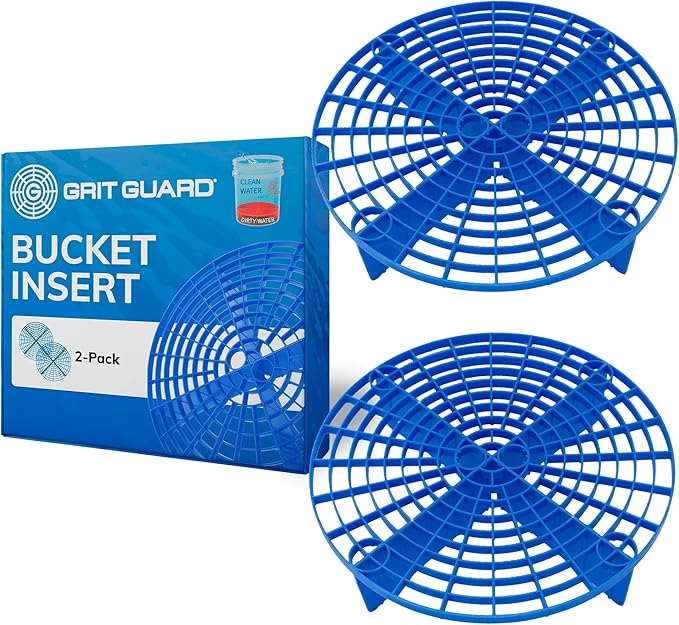 The Original Grit Guard Blue Bucket Insert (2 Pack) | 10" Diameter Car Wash Bucket Guard for Car Washing & Detailing | Compatible with 3.5, 4, 5 and 6 Gallon Buckets