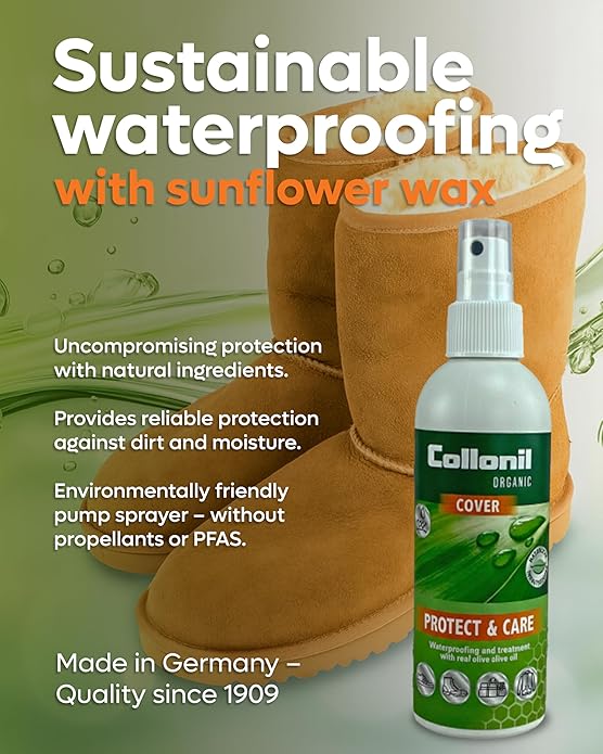 Collonil Organic Protect & Care XL 6.76 Fl Oz – Sustainable Protection & Care for Leather & Textiles, Protects Against Dirt, dust & Moisture with Natural Ingredients - Made in Germany