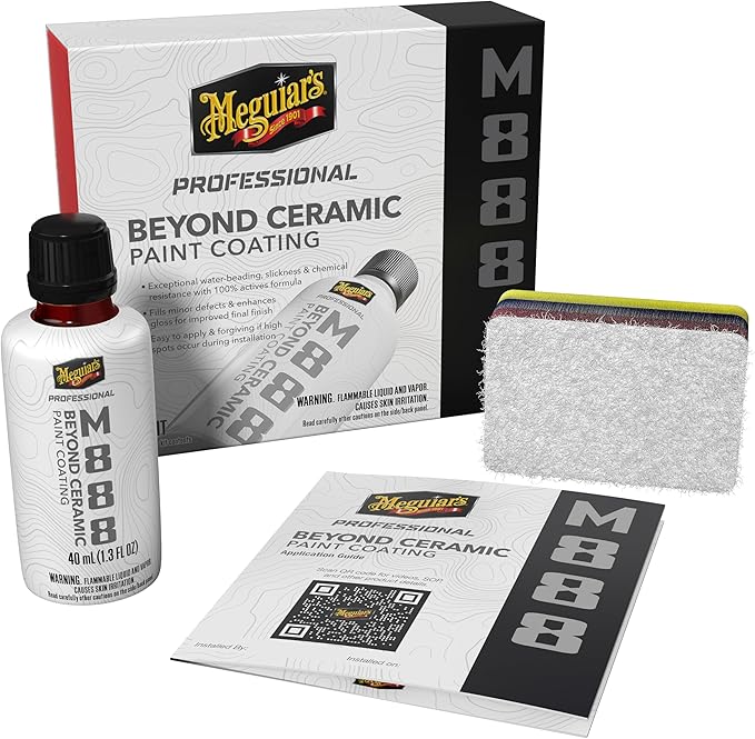 Meguiar's Professional Beyond Ceramic Paint Coating M888 - Multi-Year Ceramic Coating For Cars, Easy to Apply, Fills in Minor Defects with Exceptional Water Beading, Slickness, and Chemical Resistance