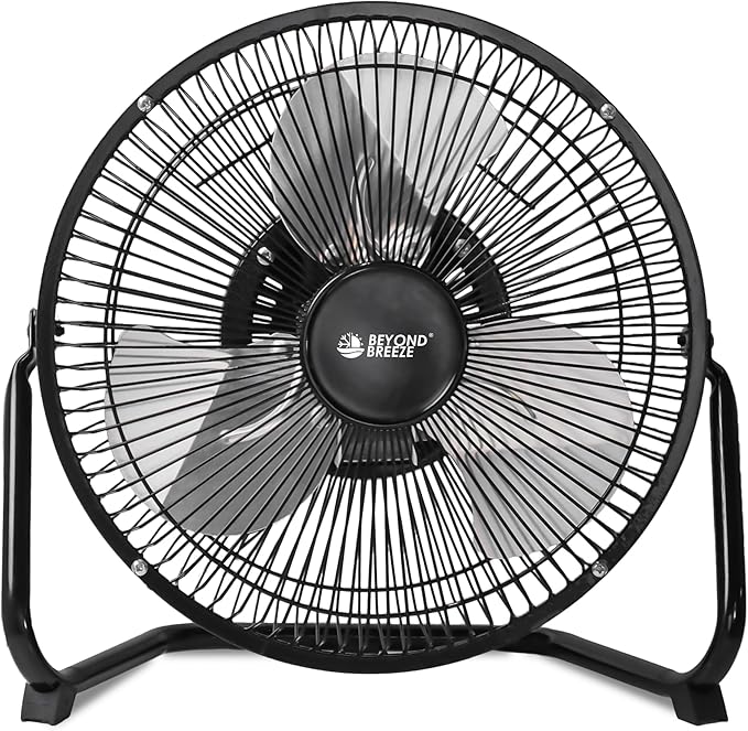 BEYOND BREEZE Floor Fan 9 Inch, 3-Speed Portable Metal Fan with Adjustable Tilt, Quiet Small Cradle Floor Fan for Home, Office, Bedroom