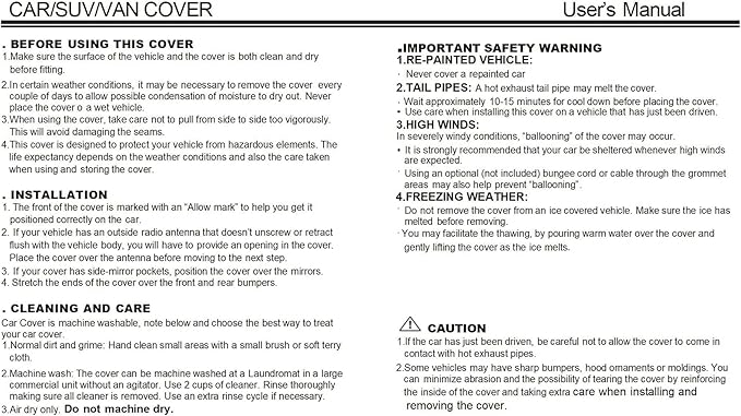 X AUTOHAUX SUV Car Cover Fit for Jeep Wrangler JK JL 4 Door 2007-2021 Outdoor Waterproof Sun Dust Wind Snow Protection 210D Oxford with Driver Door Zipper Navy Blue