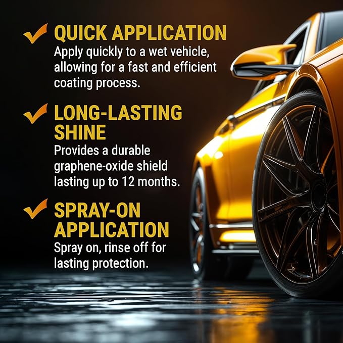 McKee's 37 - Hydro Graphene Ceramic Coating | Easy Spray On Ceramic Coating for Cars | Extreme Shine, Hydrophobic Protection & UV Resistance (22 oz)