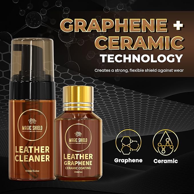 Graphene Leather Care Coating- Lasts 5 Years+ in Real World - Advance SiO2 Protection, UV & Water Resistant, Perfect for Cars, Motorcycles, Marine, RVs, Furniture and Shoes