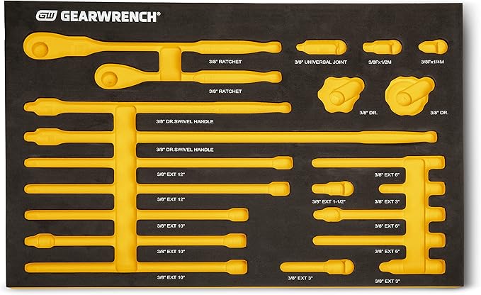 GEARWRENCH 21 Piece 3/8" 90T Ratchet & Drive Tool Set with EVA Foam Tray - 86521