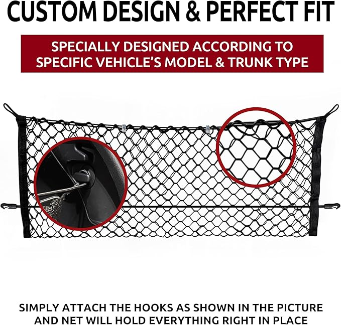 Envelope-Style Trunk Cargo Net for Toyota Highlander 2020-2026 – Premium Rear Storage Organizer | Flexible Mesh Net for SUVs & Trucks – Secure & Space-Saving Trunk Organization