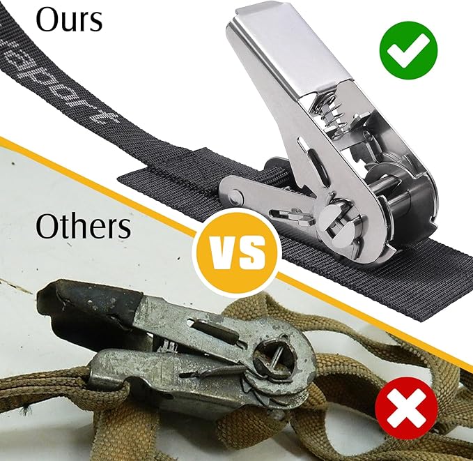 Ayaport Stainless Steel Ratchet Tie Down Straps Endless 12' Heavy Duty Boat Tie Downs Boat Accessories Pack of 2…