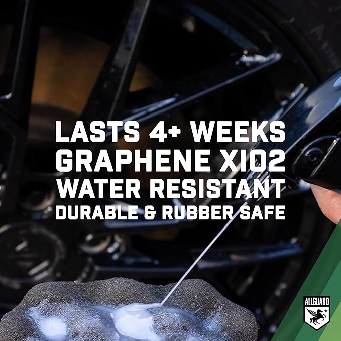Tire GSS – XiO2™ Tire Shine Spray with Graphene Forms Tri-Molecular Bond to Rubber – Water-Resistant, Long-Lasting Protection – Satin Black Finish – Easy, No-Sling Application with Applicator Pad