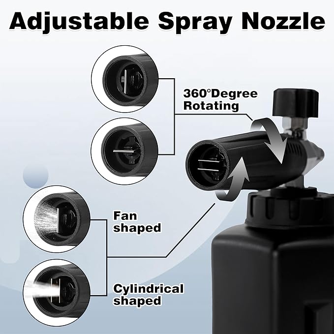PWACCS Pressure Washer Foam Gun, Short Pressure Washer Gun, Foam Cannon for Car Wash Kit with 1/4" Quick Connector, Pressure Wash Handle for Power Washer with M22 Male Inlet, 4000 PSI, 1.5 Liter