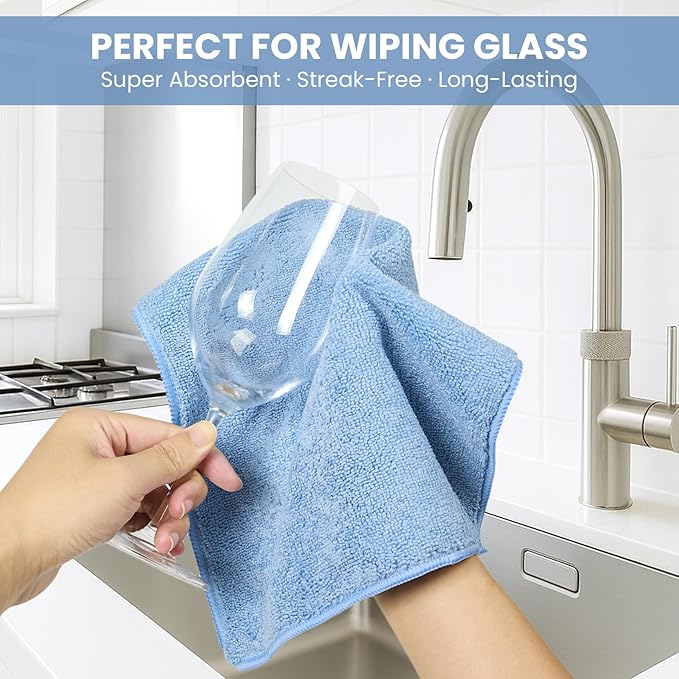 Microfiber Cleaning Cloth, 150 Pack Assorted Color Cleaning Rags for Housekeeping, Colorful Reusable Microfiber Towels for Car, Kitchen, Bathroom and Household Cleaning Supplies, 11.8"X11.8"