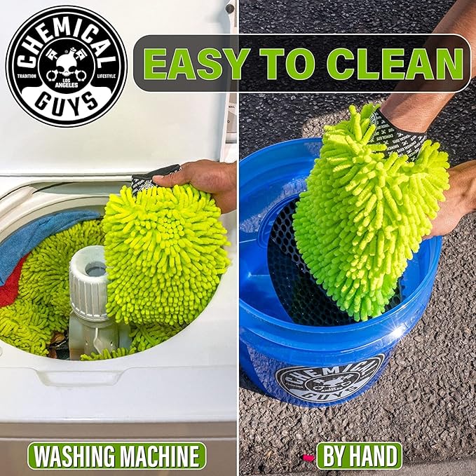 Chemical Guys CWS_101M Car Wash Starter Bundle - Maxi-Suds II Foaming Car Wash Soap, 128 oz (1 Gallon), Cherry Scent + Green Chenille Wash Mitt (2 Items) Works on Cars, Trucks, SUVs, RVs & More