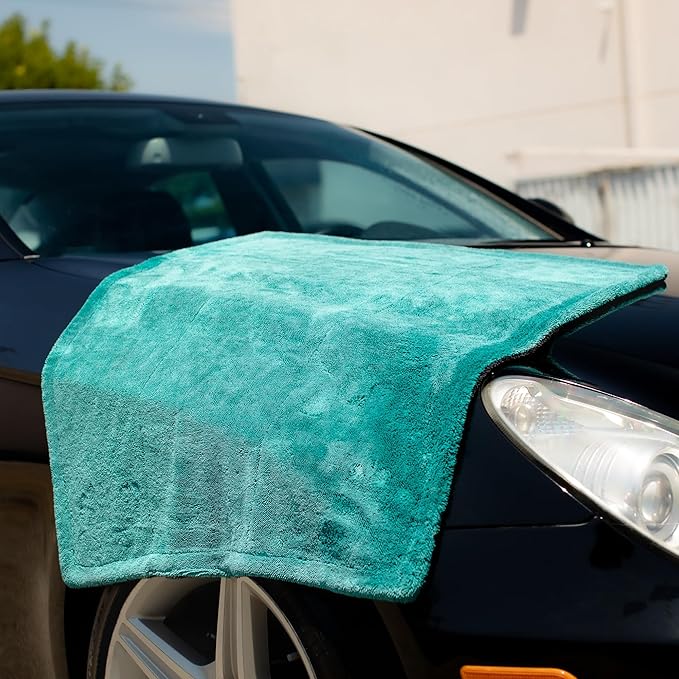 Proje EXP-PRO - Drying Towel for Cars - Extra Large 36"x28" - Quick Dry Cloth - One-Pass Towel - 1200 GSM - Auto Detailing Towel - Ultra Absorbent - Streak & Lint Free - Grey/Teal