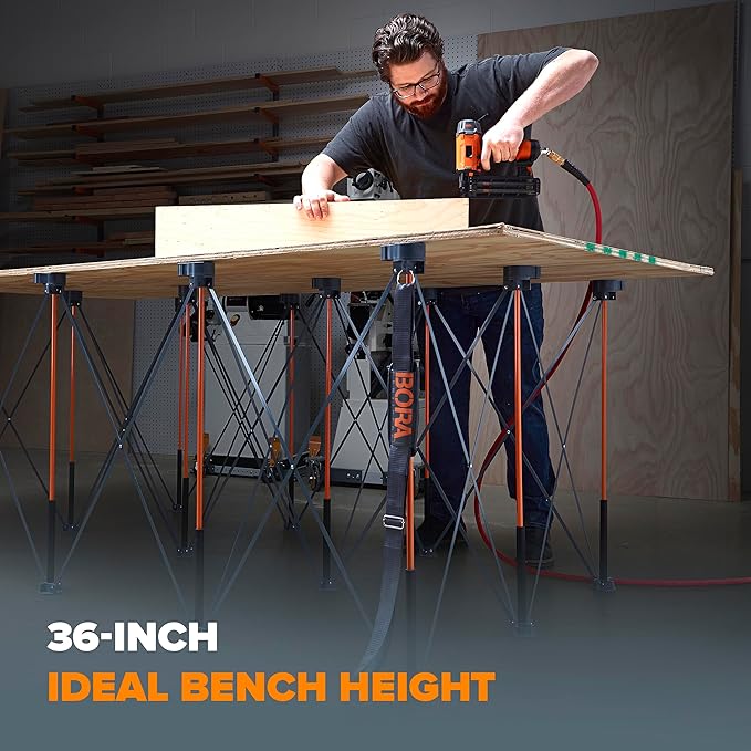 BORA Centipede Portable Workbench Folding Work Table for Garage Heavy Duty Collapsible Workbench Foldable Work Bench 4x6 Ft 4500 lb Capacity Woodworking Bench Mesa de Trabajo Portátil CT12