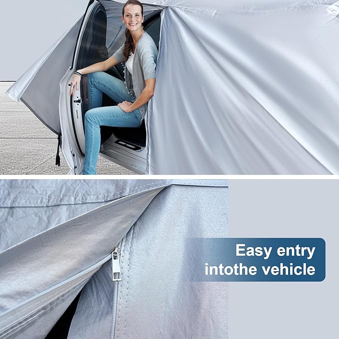 AUQDD 6-Layers Premium Sedan Car Cover Waterproof All Weather Weatherproof UV Sun Protection Snow Dust Storm Resistant Outdoor Exterior Custom Form-Fit Full Padded Car Cover with Straps 205"-214" K5