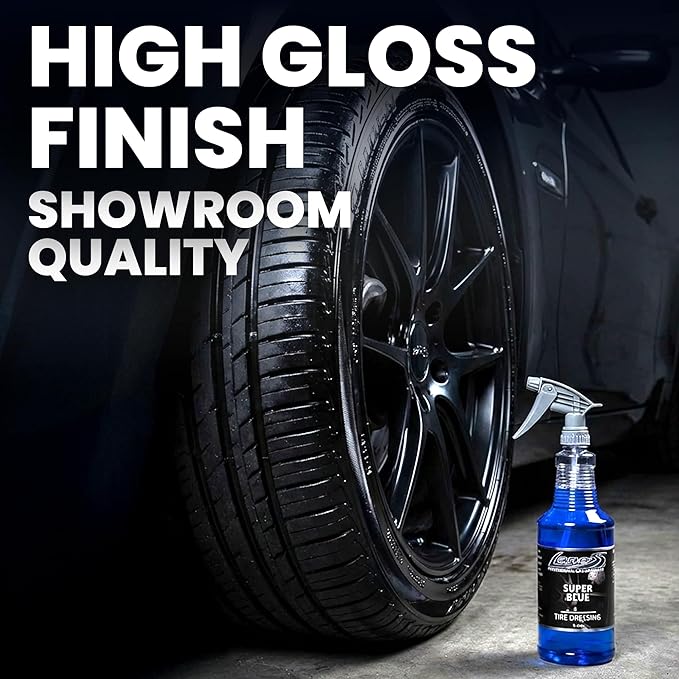 LANE'S Super Blue Tire Dressing Spray | High-Gloss Car Tire Shine Spray | No Sling, No Run, Long Lasting | Protects from Cracks & UV Rays | Non-Greasy Automotive Dressing & Cleaner | 32oz, 2 Pack