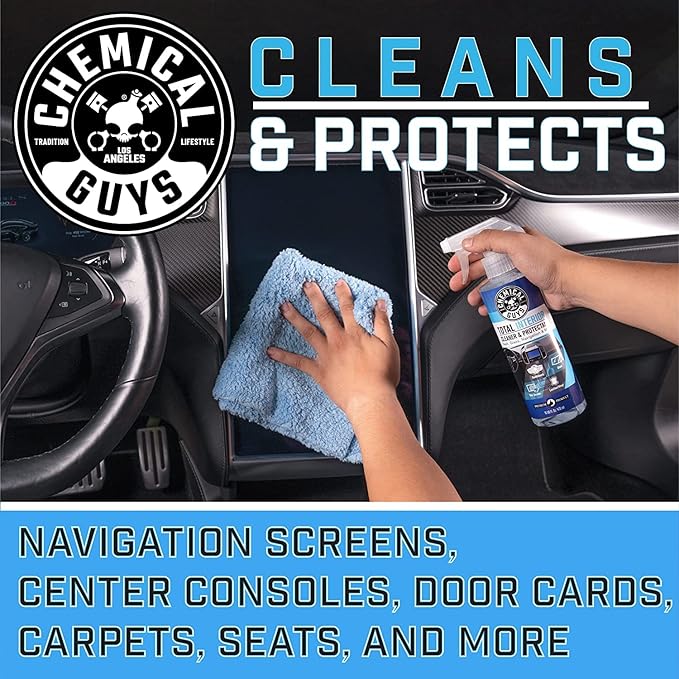 Chemical Guys Total Interior Cleaner and Protectant, Interior Car Cleaner Cleans & Protects Leather, Vinyl, Plastic, Rubber, Glass with a Showroom Finish, Safe for Trucks, SUVs, RVs & More, 128 oz
