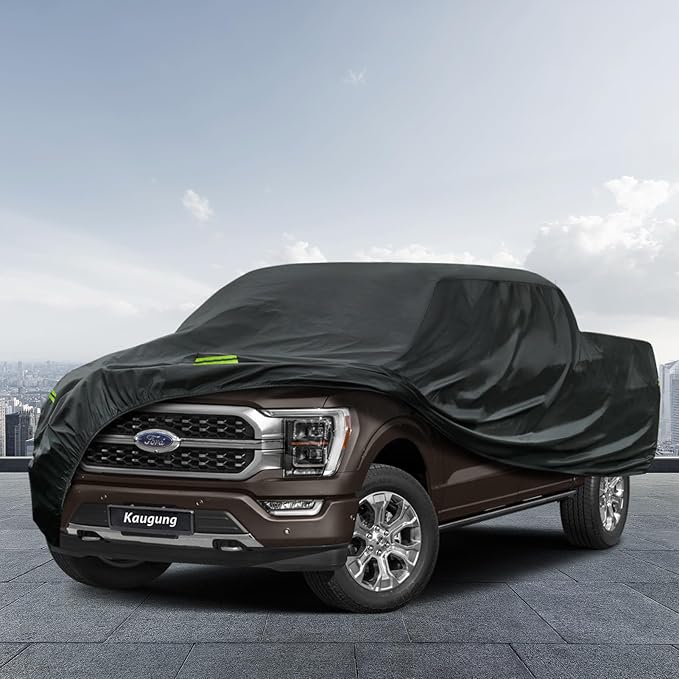 Kaugung 7 Layers Truck Cover Waterproof Custom Fit Ford F150 SuperCrew Cab 5.5ft Bed from 2004 to 2024, 7 Layers Heavyweight Pickup Car Cover Outdoor Indoor Sun UV Rain Snow Wind Protection.