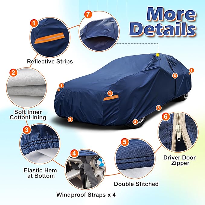 Coverlex Premium Chevy Corvette C4 C5 C6 C7 Car Cover Waterproof All Weather, Heavy Duty Car Tarp Custom Fit for 1983-2019 Chevy Corvette C4, C5, C6, C7, Stingray, Z06, ZR1, Grand Sport