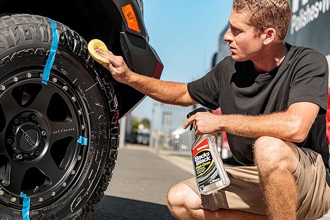 Mothers Back-to-Black High-Gloss Tire Shine, 24 oz. — Maximum Shine, Wet-Look, Long-Lasting Protective Barrier, Superior Durability, Striking Finish, Surface Care Technology (06924)
