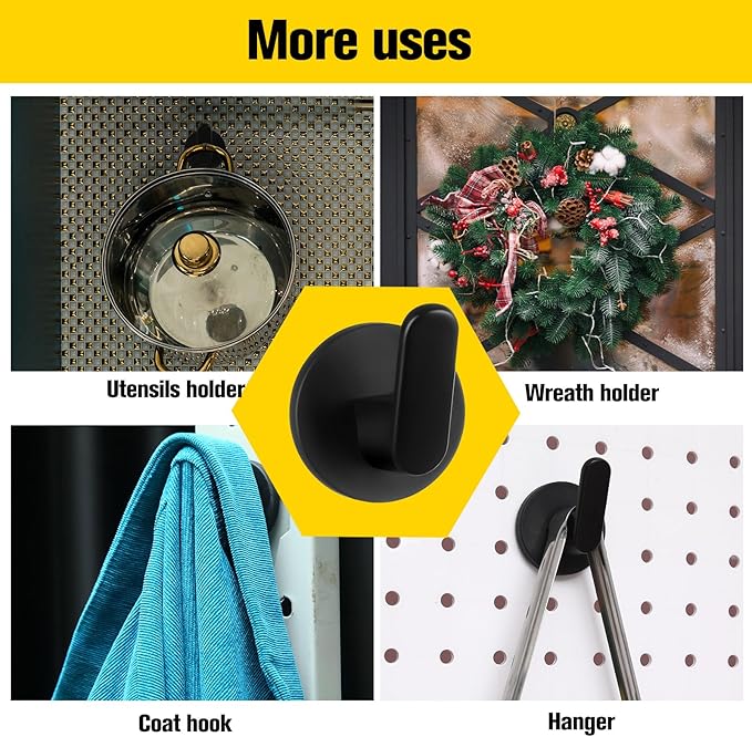 Kanayu 4 Pcs Magnetic Hooks Heavy Duty Magnetic Wreath Hanger, Magnet Tool Holder Garage Storage Tool Organizer Hanger for Refrigerator Kitchen Doors