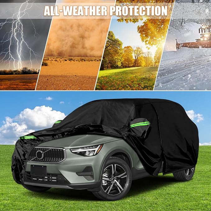 Waterproof Car Covers Replace for 2017-2023 Volvo XC40, 6 Layers All Weather Custom-fit Car Cover with Zipper Door & Windproof Bands for Snow Rain Dust Hail Protection (XC40)