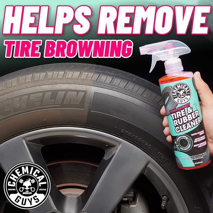 Chemical Guys CLD30216 Total Extract Tire & Rubber Cleaner, Safe for Cars, Trucks, SUVs, Motorcycles, RVs & More, 16 fl oz