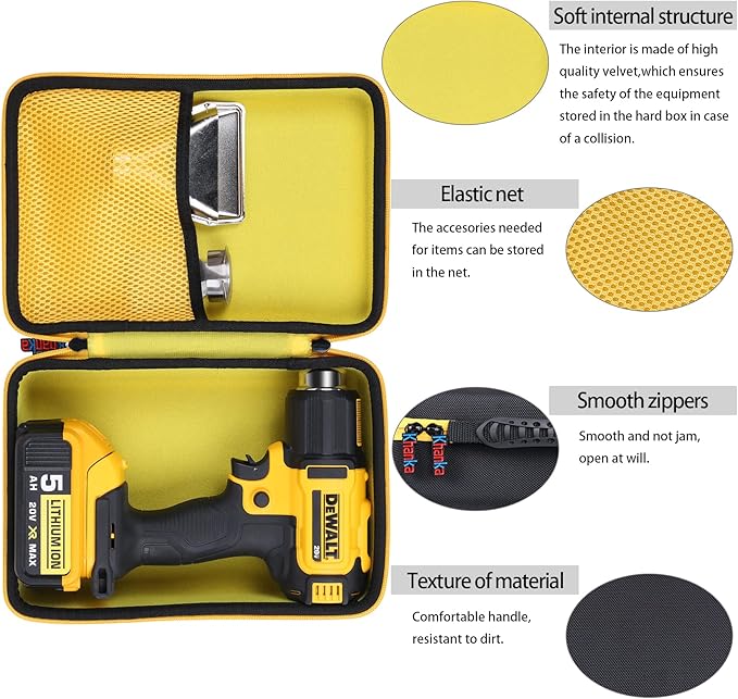 khanka Hard Storage Case Replacement for DEWALT 20V MAX Cordless Heat Gun (DCE530B), Case Only
