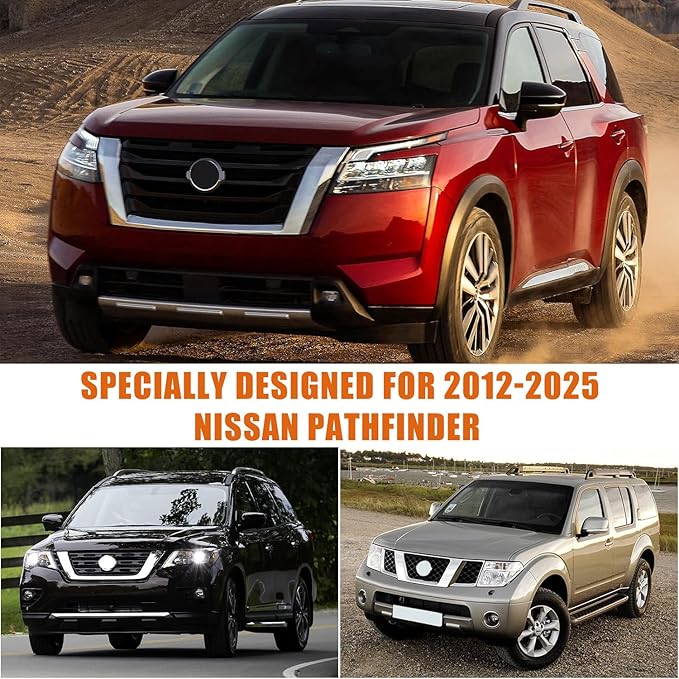 Waterproof Car Covers Replace for 2012-2025 Nissan Pathfinder, 6 Layers Silver All Weather Custom-fit Car Cover with Zipper Door & Windproof Bands for Snow Rain Dust Hail Protection