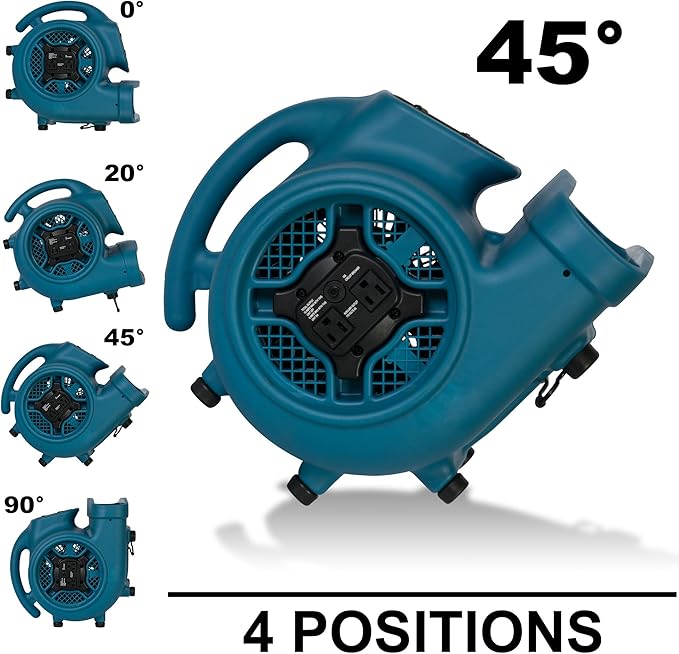 XPOWER P-450AT Freshen Aire Scented Air Mover Scent Diffusing Fan for Immediate Scenting, Cooling, Ventilating, & Drying of Large Areas, Blue