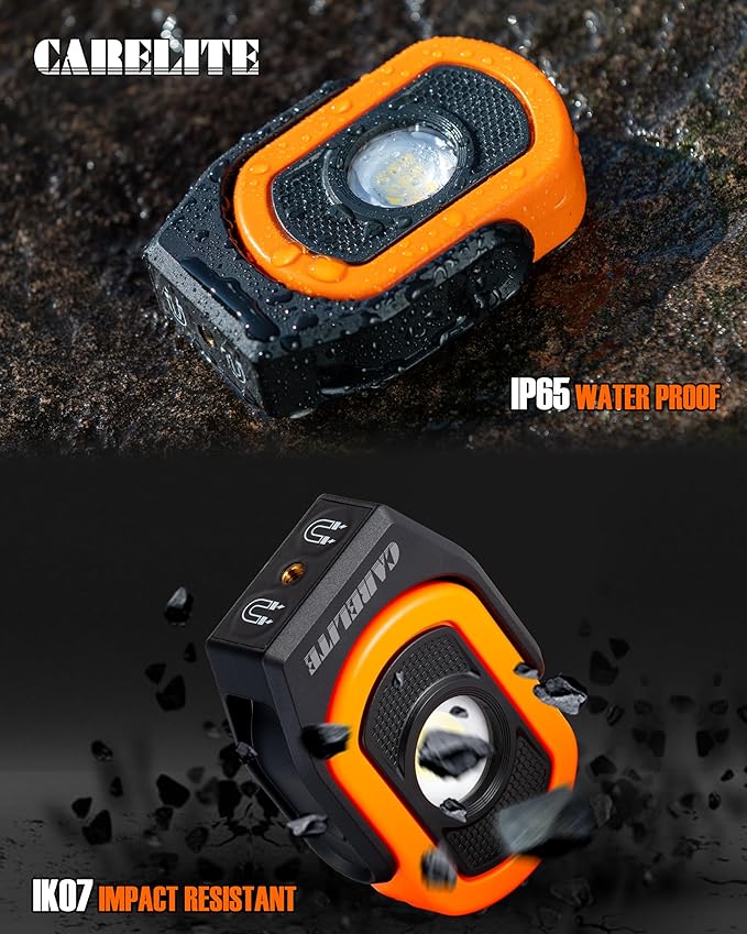 Magnetic Work Light – 780 Lumen Compact Pocket Light, Rechargeable 3000mAh, 360° Pivot, Durable & Portable for Mechanics & Jobsites (Orange, 1-Pack)