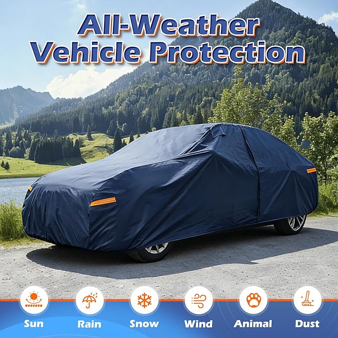 Coverlex Premium Pacifica & Voyager Car Cover Waterproof All Weather, Heavy Duty Car Tarp Custom Fit for 2004-2026 Base, Touring, Limited, Pinnacle, Hybrid, LX, LXi (CS, RT, RU Generations)