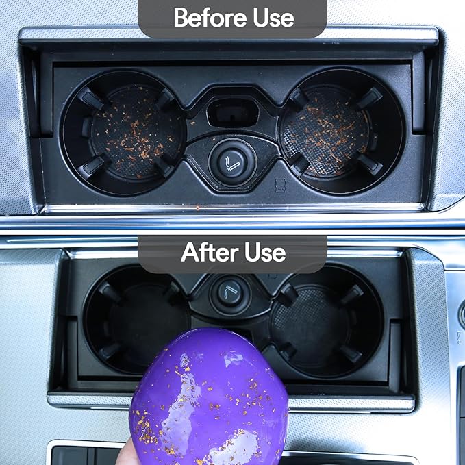 PULIDIKI Car Cleaning Gel Cleaning Putty Car Detailing Kit Car Interior Cleaner Car Slime Cleaner Dust Cleaning Supplies Car Accessories Car Gifts for Men Women Purple (2Pack)