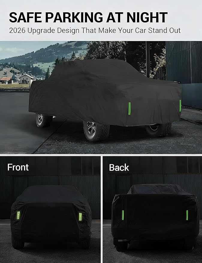 Proadsy 2026 Upgrade Car Cover for 2021-2025 2026 Ford Maverick, Waterproof All Weather for Automobiles, Windproof Snowproof Rain Hail Sun UV Protection Full Outdoor Indoor Exterior Car Covers, Black