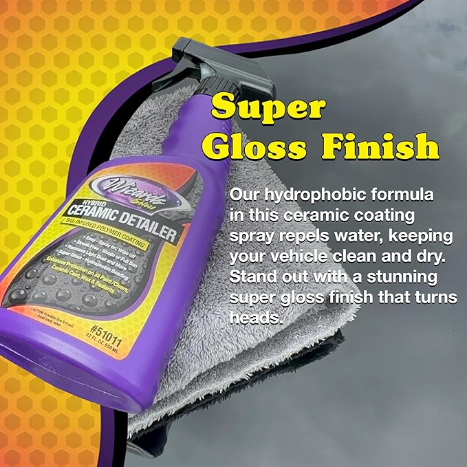 Wizards Select Hybrid Quick Ceramic Detailer Spray - 22 fl oz - SiO2 Infused Polymer Coating & Ceramic Spray Wax to Protect Paint, Ceramic Coat, Wax & Sealants