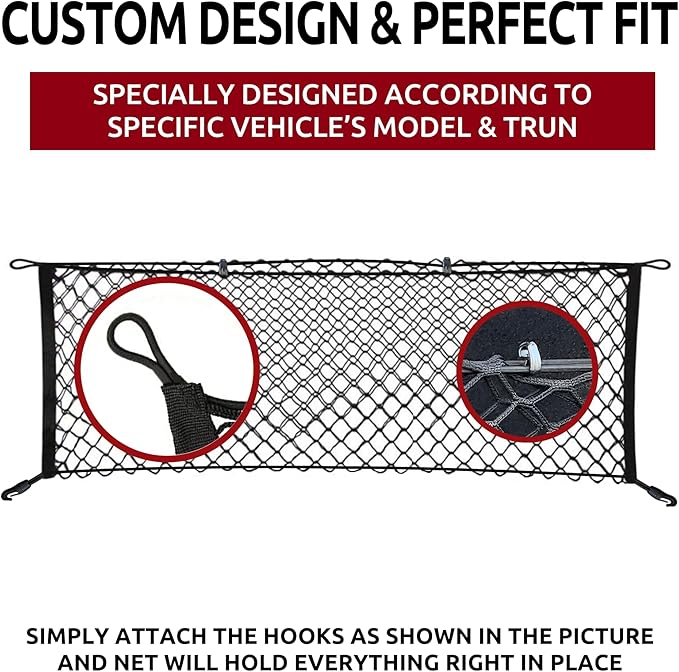 Envelope Style Trunk Mesh Cargo Net for Lexus RX300-450 2010-2025, Automotive Exterior Accessories - Premium Car Storage Organizers, Cargo Bed Net for Pickup Truck, Smart Vehicle Storage Organizer